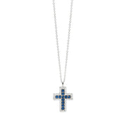 Mabina Girocollo argento con croce in zaffiri sintetici e zirconi 553848